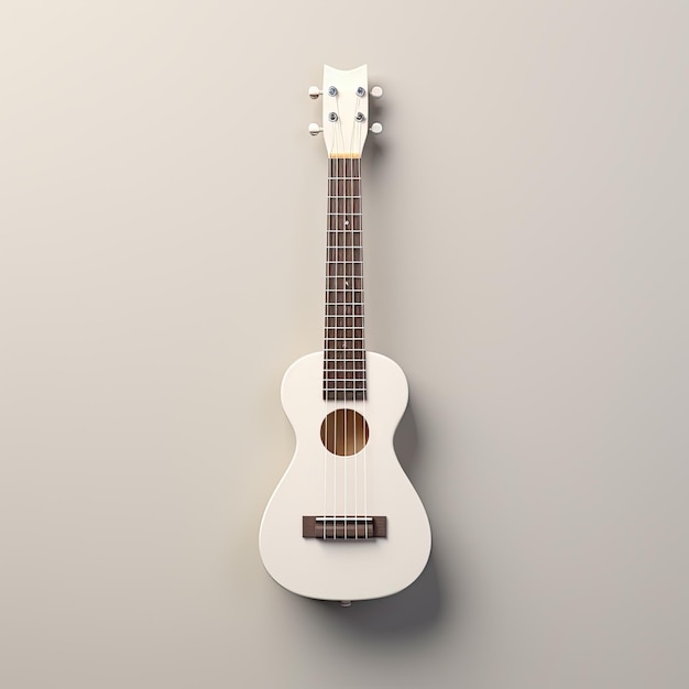 Maqueta de ukelele blanco minimalista