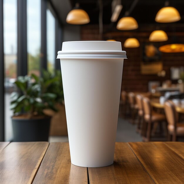 Foto maqueta de un vaso de papel blanco sencillo