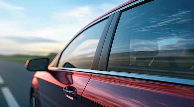 maqueta de ventana de auto viajando a alta velocidad