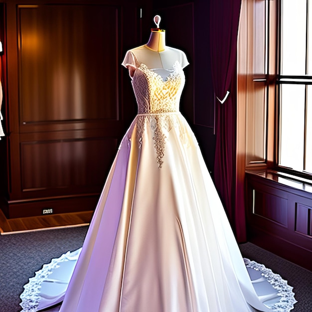 maqueta de vestido de novia de lujo