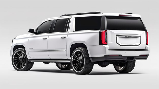 Foto maqueta de la vista trasera del gmc yukon xl