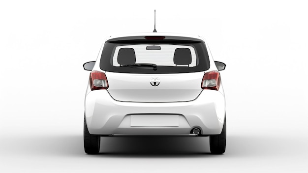 Maqueta de vista trasera de Toyota Yaris Blanco liso