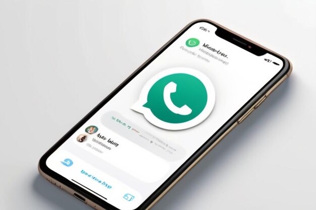 Maqueta de WhatsApp en un fondo blanco plantilla de interfaz de red social