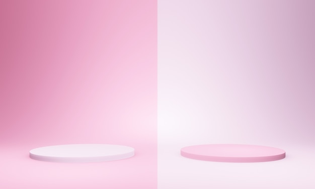 Maquete 3D renderizada do pódio rosa