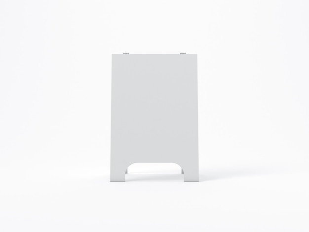 Maquete ao ar livre de placa branca de pavimento, renderização em 3D