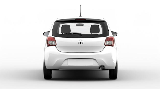 Maquete da vista traseira do Toyota Yaris Branco liso