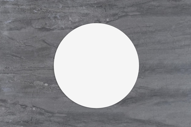 Foto maquete de adesivo redondo em superfície de mármore cinza elegante
