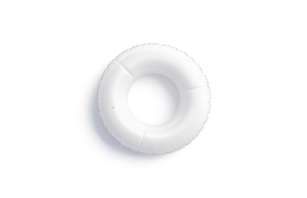 Maquete de anel de natação branco. Círculo flutuante esportivo simulado. Mokcup protetor de borracha e preservador para água.