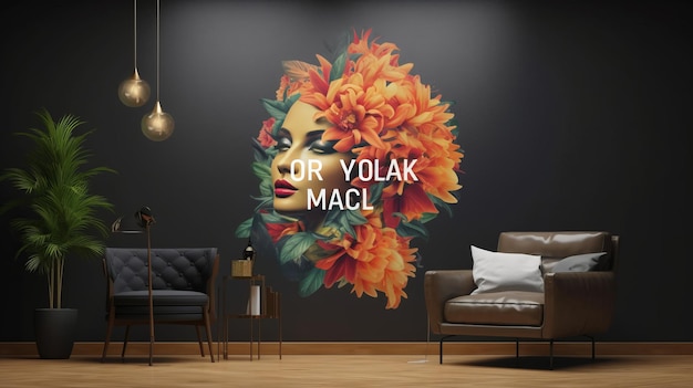 maquete de arte de parede 4k 8k ultra realista magnífica de alta qualidade