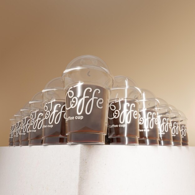 Foto maquete de café transparente