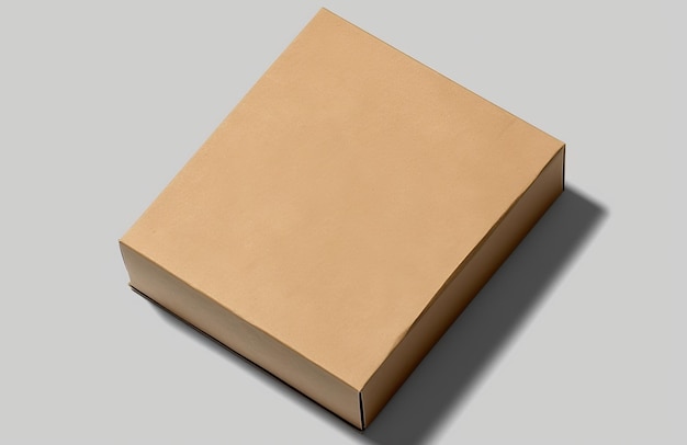 Maquete de caixa de papelão com vista superior isolada no fundo branco