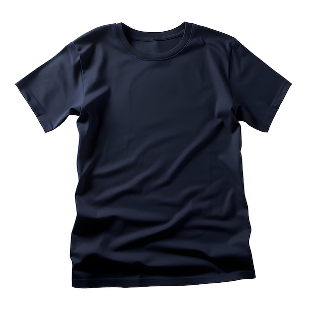 Maquete de camiseta azul marinho em branco perto de camiseta azul marinho em fundo branco generativo ai