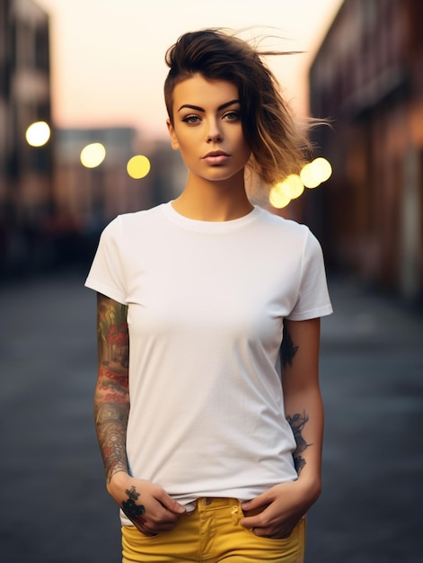 Foto maquete de camiseta branca de menina