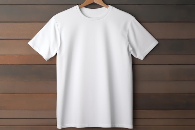 Maquete de camiseta branca em branco no cabide