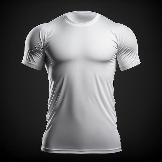 Maquete de camiseta branca em brancofeche a camiseta esportiva branca em fundo escuro generativo ai