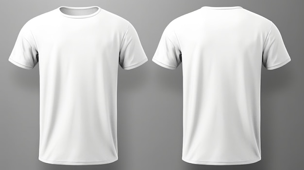Maquete de camiseta branca frente e verso Generative Ai