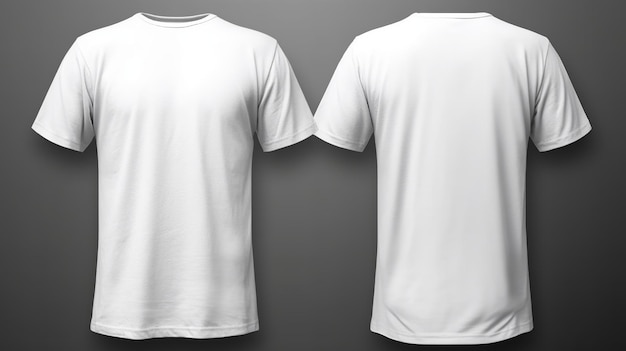 Maquete de camiseta branca frente e verso Generative Ai