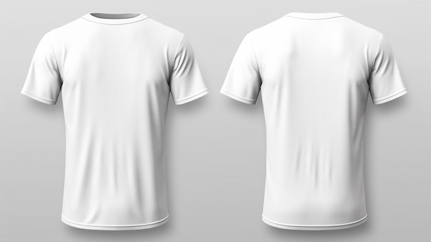 Maquete de camiseta branca frente e verso Generative Ai