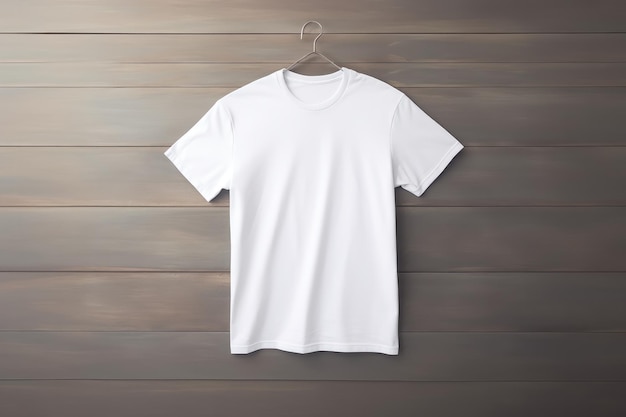 Maquete de camiseta branca lisa em fundo branco, foto de estúdio de vestuário para sobreposição de produto impresso