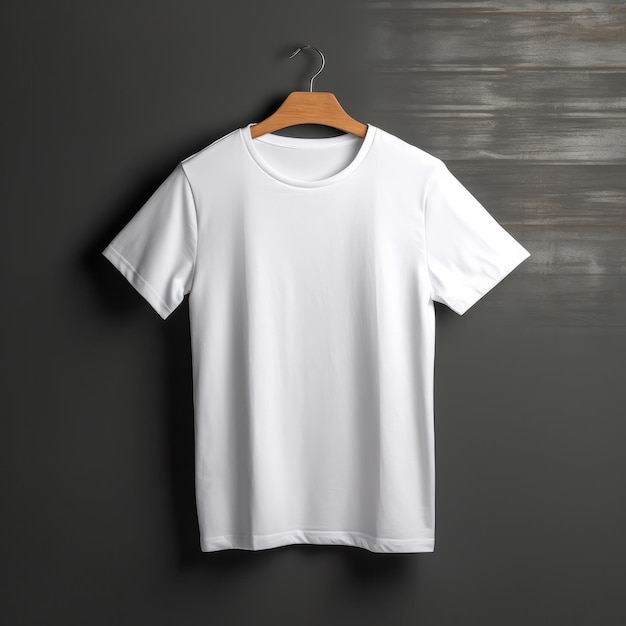 Maquete de camiseta camiseta branca no cabide
