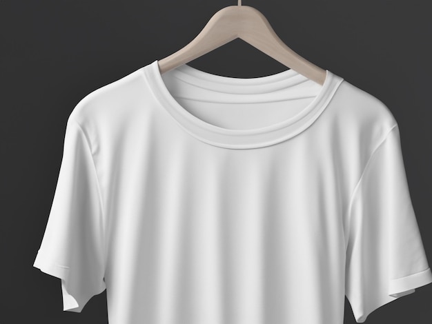 Maquete de camiseta realista Camiseta preta e branca em branco no cabide Design de maquete de camiseta