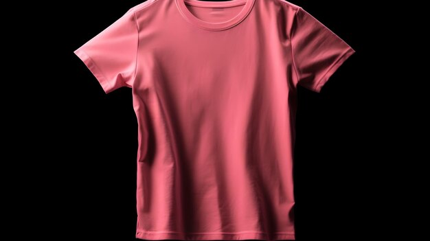 Maquete de camiseta rosa em fundo preto com copyspace