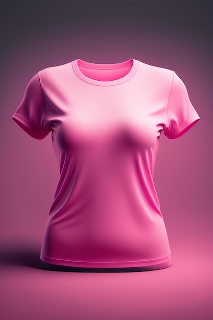 Foto maquete de camiseta rosa para senhoras