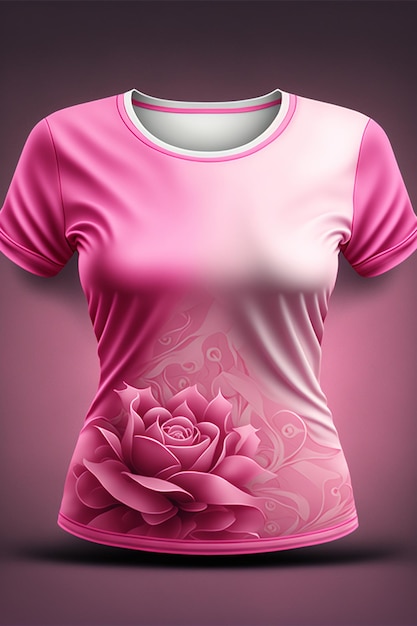 Maquete de camiseta rosa para senhoras