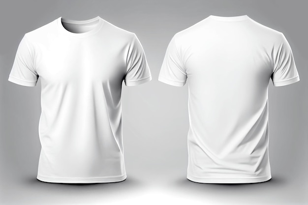 Maquete de camiseta Vista frontal e traseira de camiseta branca em branco Roupas femininas e masculinas usando modelo de modelos de camiseta de vestuário claro e atraente