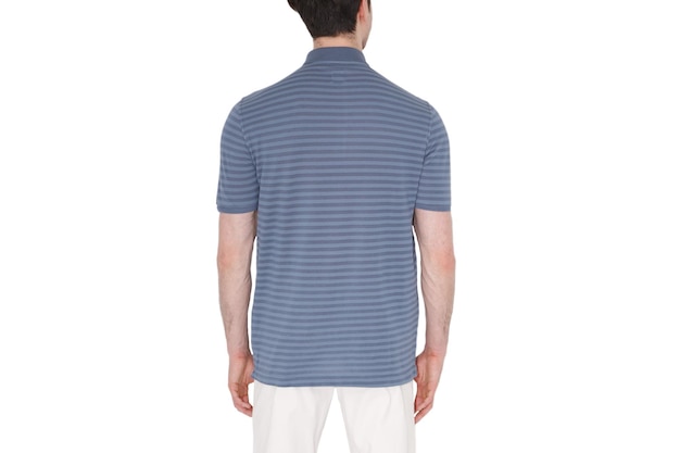 Maquete de camisetas masculinas azuis Modelo de design maquete