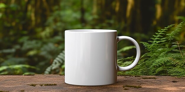 Maquete de Caneca Branca IA Generativa