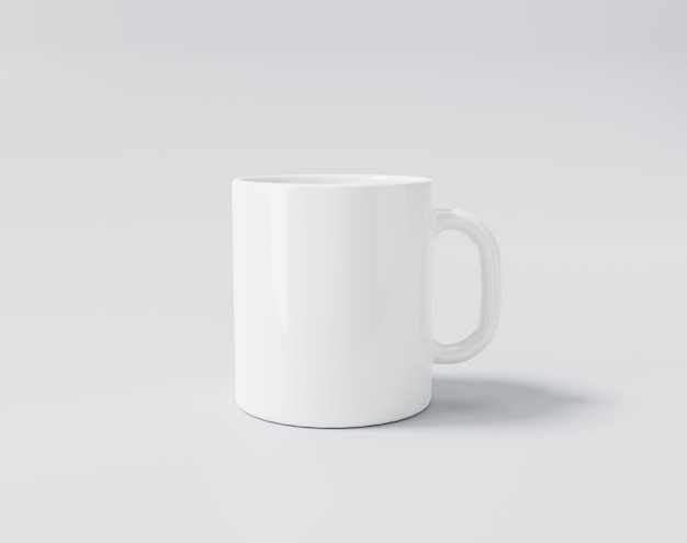 Maquete de caneca de café branco Copo branco renderização em 3d