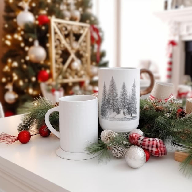 maquete de caneca de natal