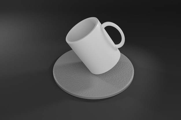 maquete de caneca de renderização 3D sobre a superfície cinza