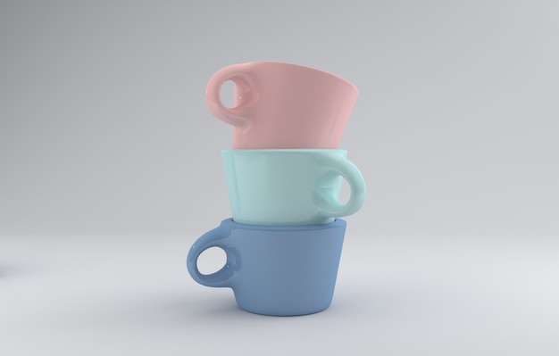 Maquete de caneca realista 3D renderizado