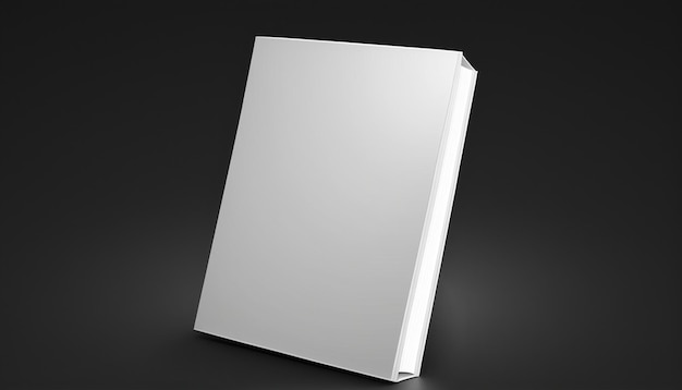 Maquete de capa de livro branco em fundo escuro