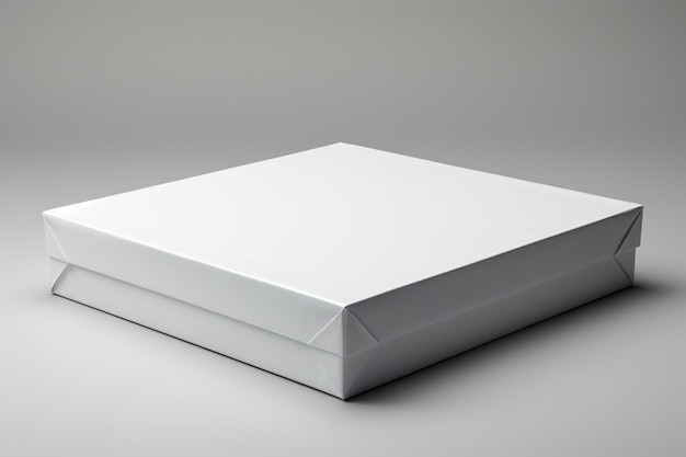 Maquete de embalagem de caixa branca imaculada com bordas afiadas criadas com IA generativa