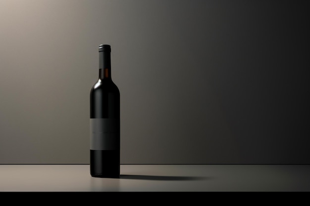 Maquete de garrafa de vinho de luxo em um fundo de estilo natural
