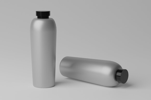 Maquete de garrafas 3D simples e realista