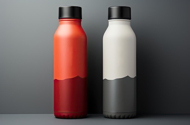 maquete de garrafas de água no estilo de fotografia de produto