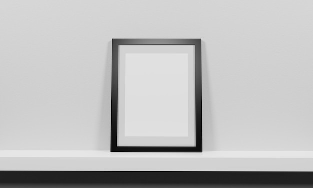 maquete de moldura de foto minimalista de renderização 3D