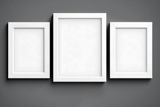 Maquete de moldura em branco na parede branca Design moderno de sala de estar
