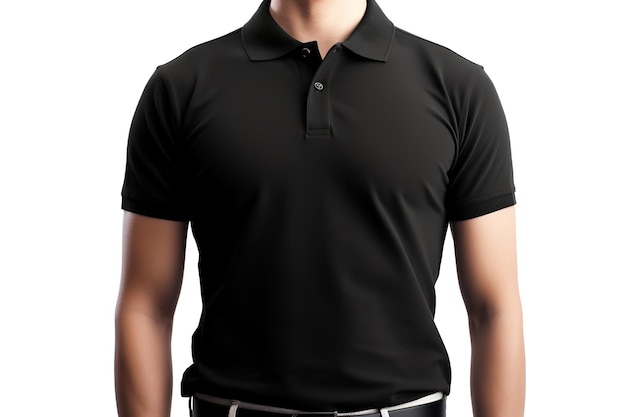 maquete de negócios casuais masculinos de camisa polo preta