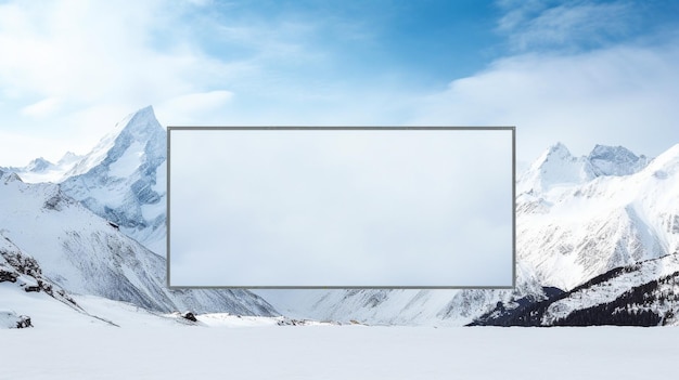 Maquete de outdoor transparente contra o céu Quadro branco vazio para publicidade
