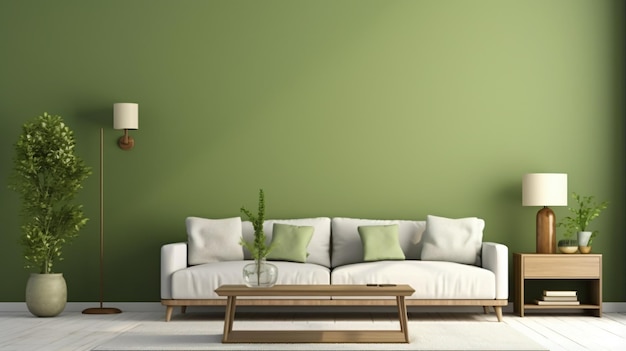 Maquete de parede em design moderno de sala de estar