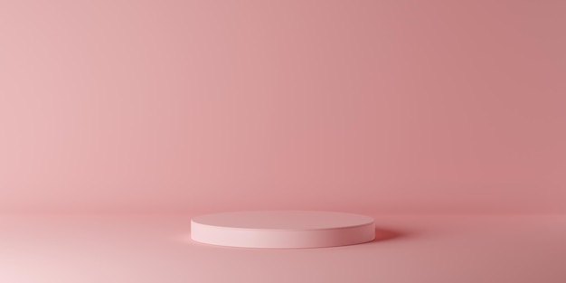 Maquete de pódio vazio de cilindro rosa