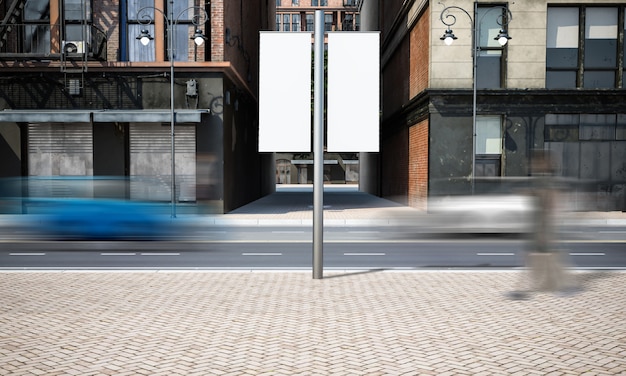 Maquete de poste de publicidade de rua