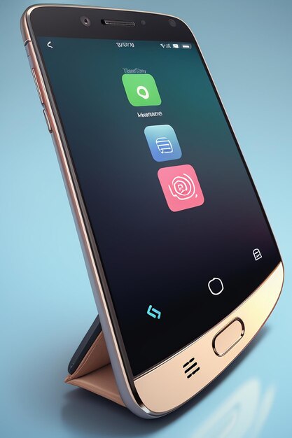 Foto maquete de produto de telefone celular para smartphone, exibição de publicidade, renderização de fundo de papel de parede de maquete