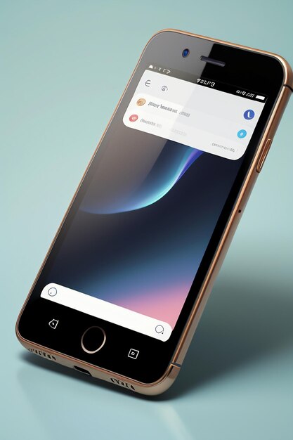 Foto maquete de produto de telefone celular para smartphone, exibição de publicidade, renderização de fundo de papel de parede de maquete
