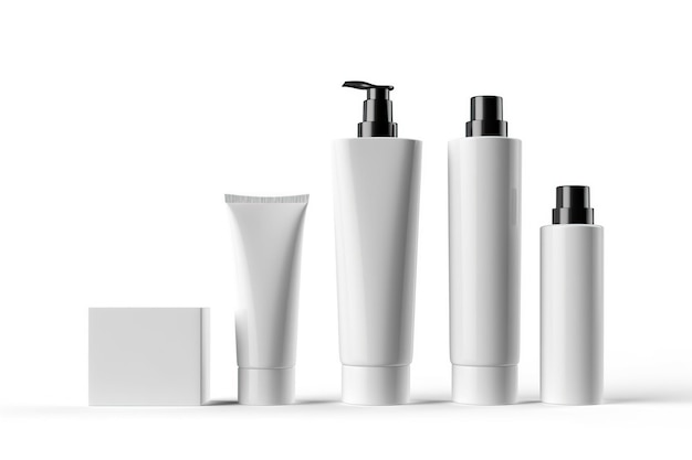 Maquete de produtos cosméticos e perfumes em branco com estilo gerado por IA